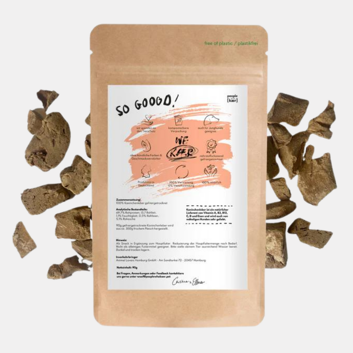 Super Leckerli aus 100% gefriergetrockneter Kaninchenleber (90g)