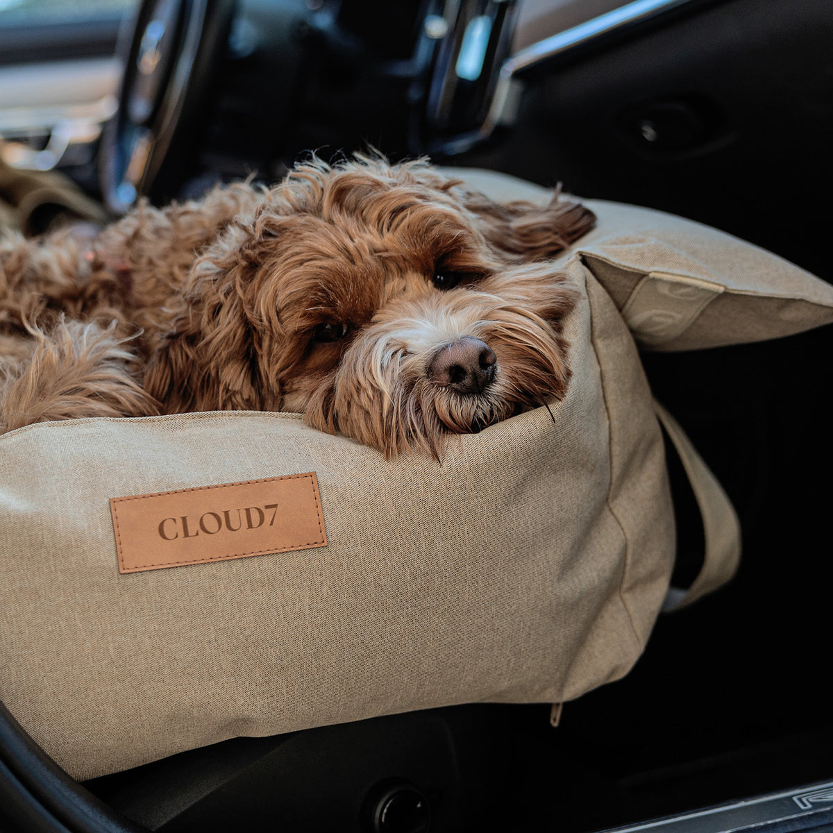 Hundeautositz Getaway Sand tragbar