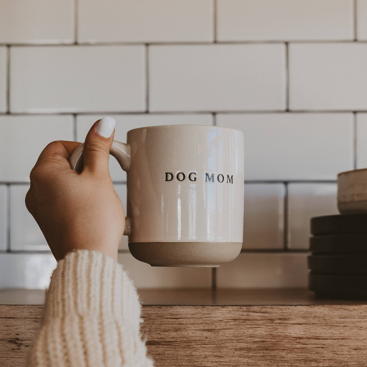 Dog Mom Kaffeebecher aus Steinzeug
