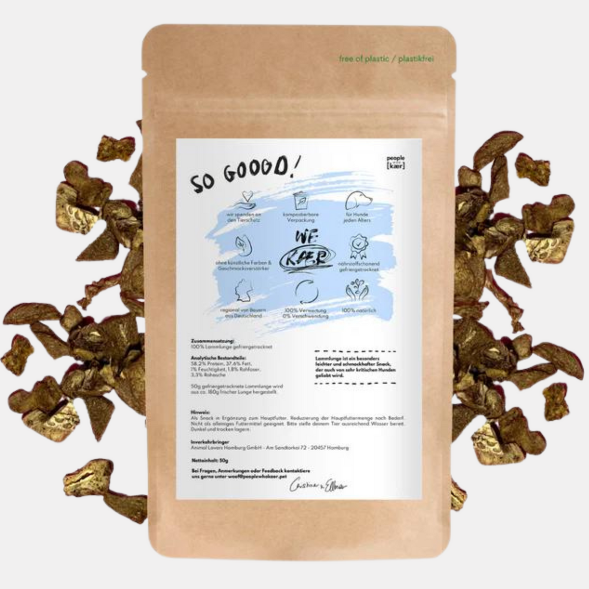 Super Leckerli aus 100% gefriergetrockneter Lammlunge (50g)