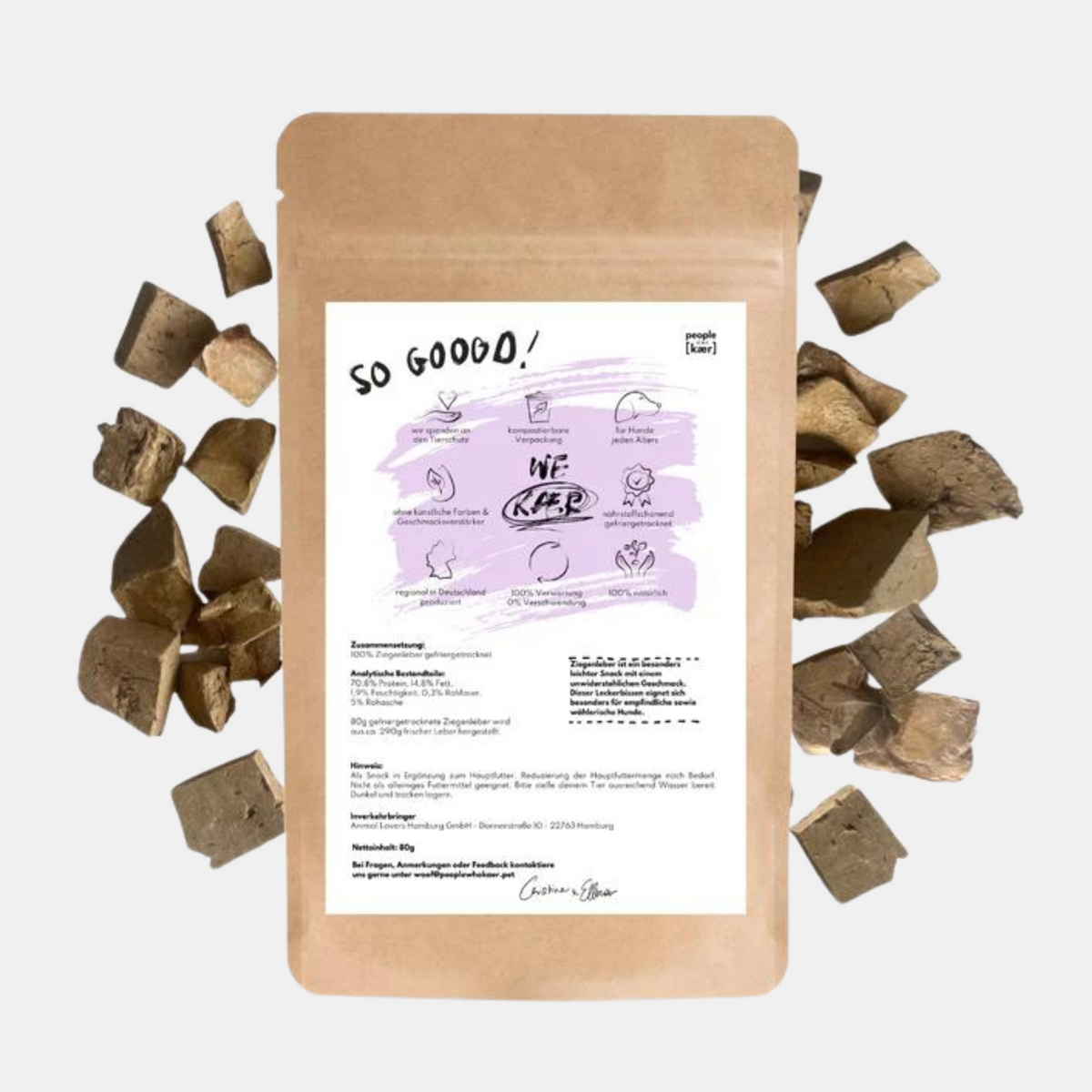 Super Leckerli aus 100% gefriergetrockneter Ziegenleber (80g)