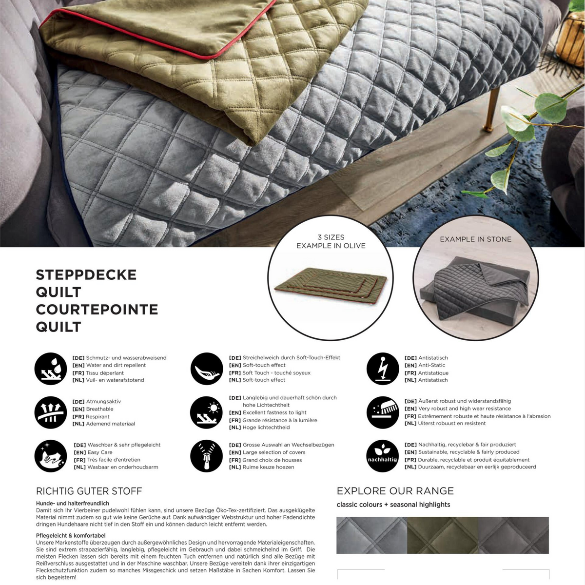 Oxford Decke taupe