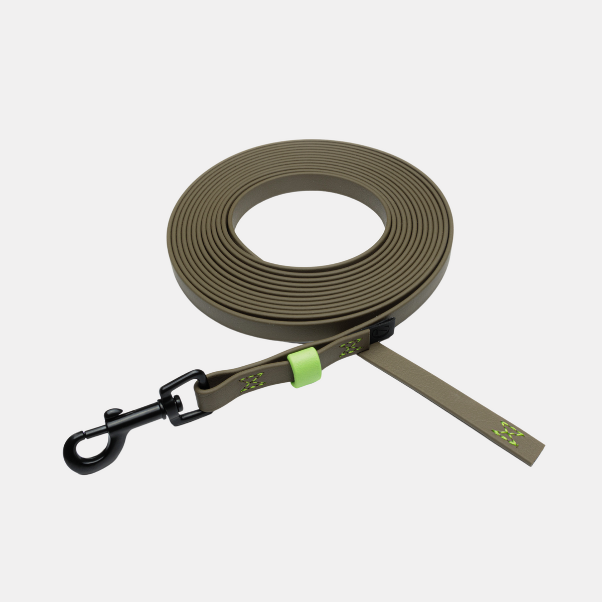 Schleppleine BioThane Ipanema Olive-Neongreen