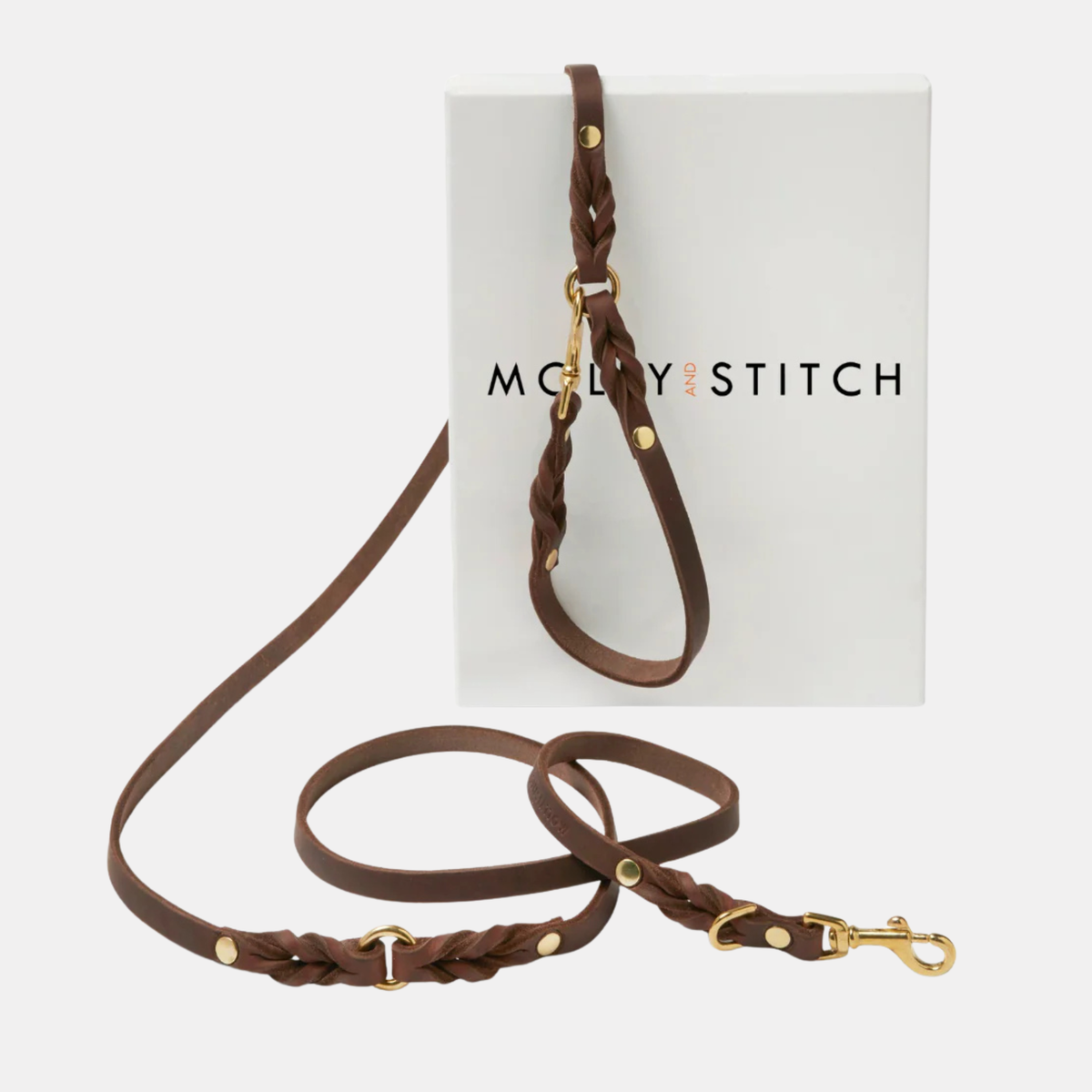 Butter Leather 3x verstellbare Hundeleine Classic Brown