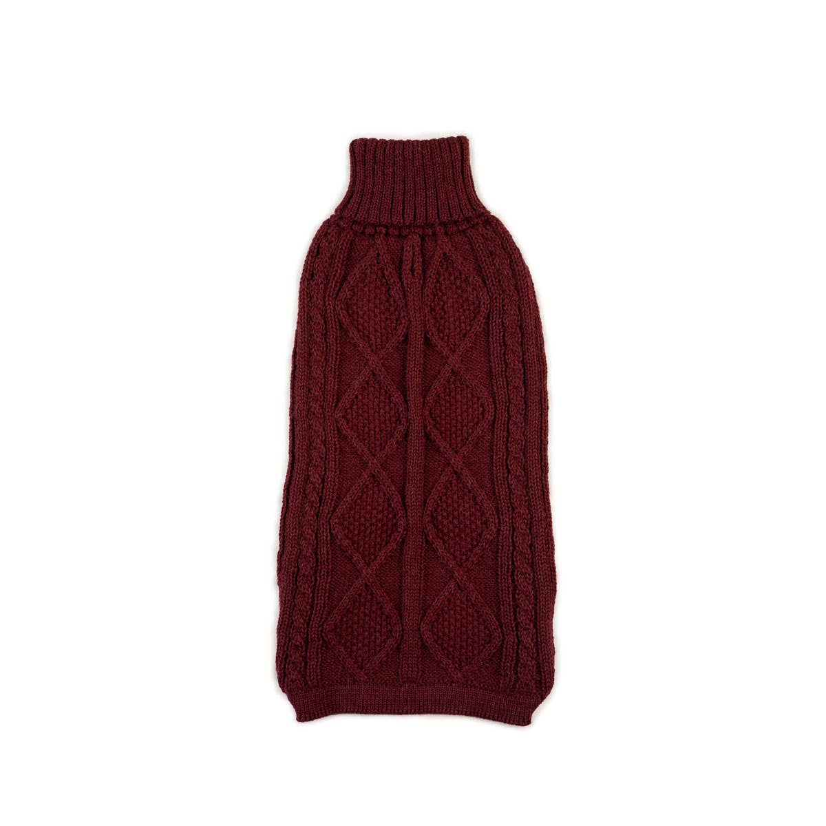 Weinroter Aran-Alpaka-Hundepullover